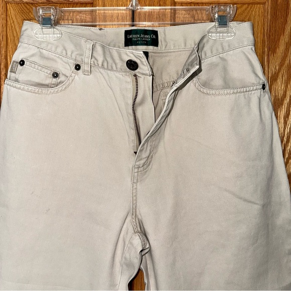 Lauren Jeans Co Ralph Lauren khaki capri pants trousers high rise 8P 100% cotton - Picture 5 of 6